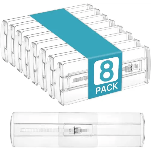 Vtopmart 8 Pack Drawer Dividers for Clothes, Adjustable 4" High Expandable from 10.6"-17" Dresser Drawer Organizer, Clear Plastic Drawer Separators for Baby Clothes, Underwear, socks, Easy to Assemble