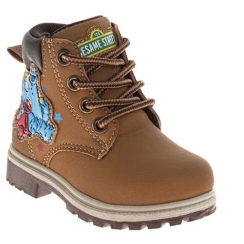 Sesame Street Elmo And Cookie Monster Toddler' Lace Up Boots. (Toddler Little Kids), Wheat, Size: 8