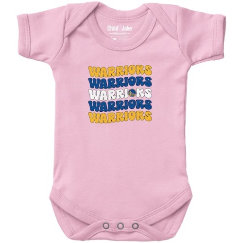 Newborn & Infant Chad & Jake Light Pink Golden State Warriors Groovy Bodysuit