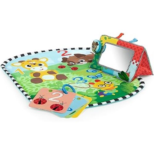 Baby Einstein Discovery Garden Tummy Time Mat & Mirror, Ages 0-6 Months, Multisensory