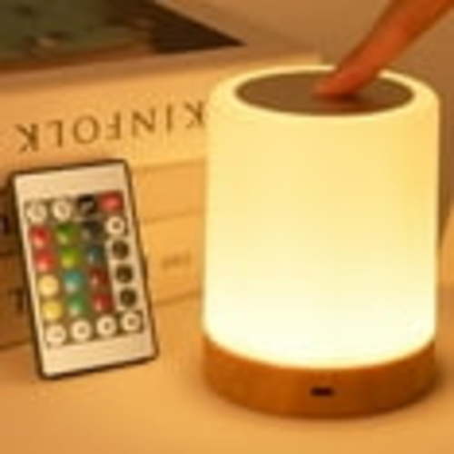 UWANTME Night Light, 5 Brightness 13 RGB Colors Table Lamps for Bedroom, 3 color Variation Modes Bedside Lamp with USB Port, Portable Small Touch Night Light with Hook for Gatherings, Picnics