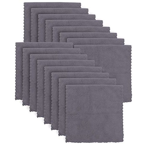 Super Soft Burp Cloths 16 Pack - Thick - Extra Absorbent - Perfect Size Large 20 X 10 Inch - Light and Easy to Carry - Milk Spit Up Rags - Burpy Cloths for Unisex, Boy, Girl, Newborn - Grey