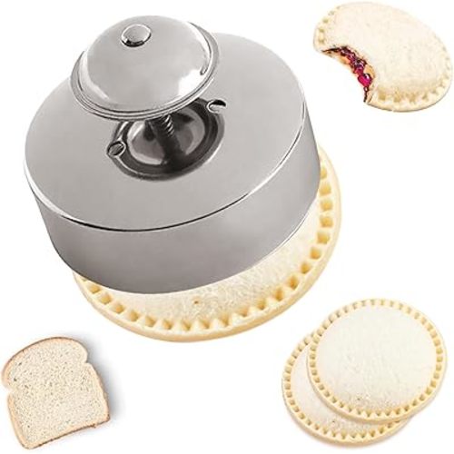 Stainless Steel Sandwich Cutter, Sandwich Cutter and Sealer, Sandwich Maker,Uncrustables Peanut Butter and Jelly Sandwiches Tool/PBJ Cutter, Uncrustable Sandwich Maker for Kids, for Thanksgiving/Christmas Day