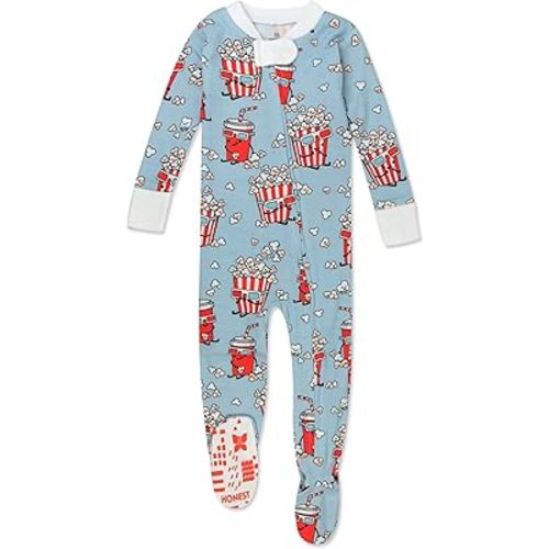 HonestBaby Non-Slip Footed Pajamas One-Piece Sleeper Zip-Front Pjs 100% Organic Cotton for Baby Boys