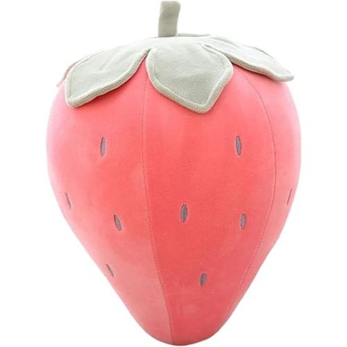 Soft Fruit Stuffed Strawberry Plush Pillow, Cute Pink Plush Toy for Kids, 10"