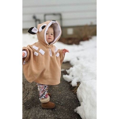 PRE-ORDER - Tan Deer - Woodland - Fleece Poncho & Car Seat Poncho (All in one) - Baby, Toddler and Kids