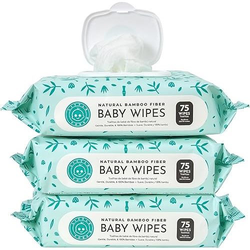 Little Toes Natural Hypoallergenic Fiber Baby Wipes 225 Count