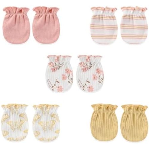5 Pairs Unisex Baby Mittens No-Scratch 0-6 Months New Born