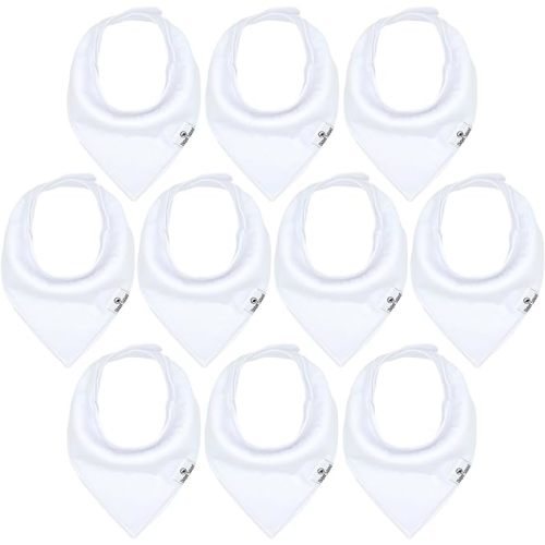DiaperSquad's 10-Pack Baby Bibs - White