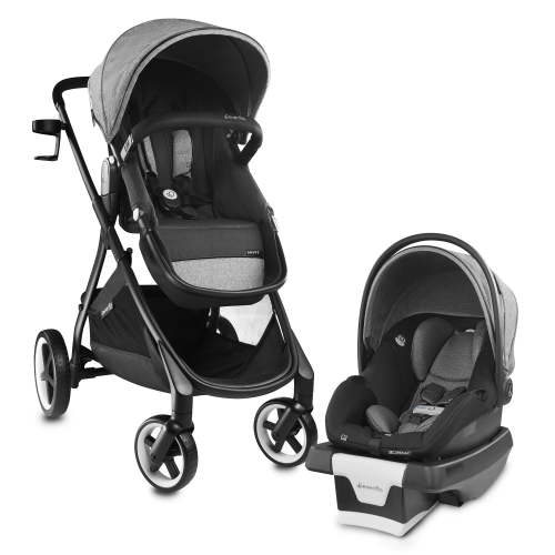 Evenflo GOLD SensorSafe Shyft Smart Modular Travel System with Car Seat and Stroller Modes (Moonstone Gray)