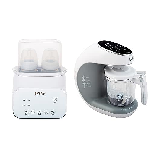 EVLA'S Baby Food Maker Food Processor and Baby Bottle Warmer Bundle - Must have for Babies