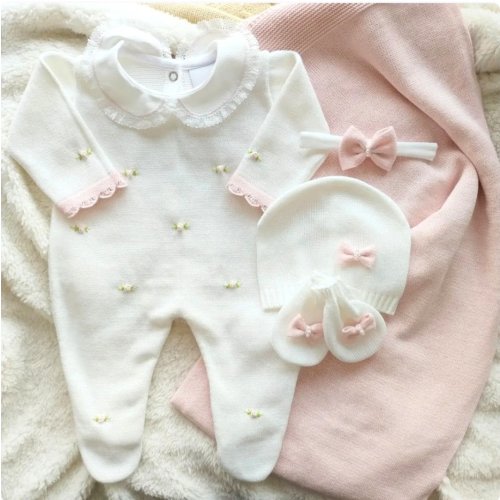 Newborn Girl Coming Home Outfit, Baby Knitted Outfit, Baby girl take home Spanish baby set Christening outfit baby girl newborn knitted set