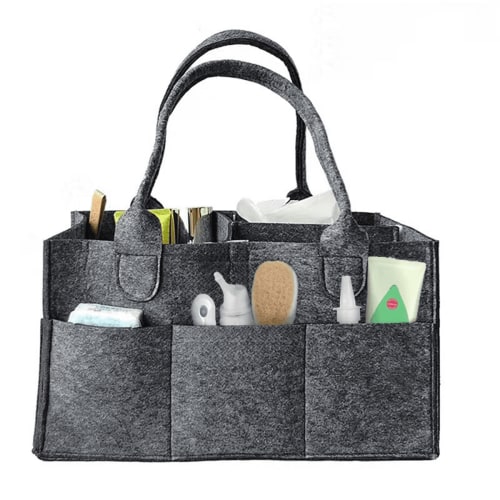 AWLYLNLL Baby Diaper Caddy Organizer Nursery Basket Set Baby Basket Gift Registry Baby Shower List Baby Must Haves Essentials Neutral Baby Stuff For Newborn - Black