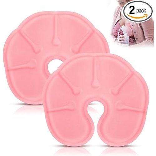Healthelife Large Breast Therapy Packs, 2Pack Reusable Gel Breast Ice Pack with Soft Cover Hot Cold Breastfeeding Essentials for Relieve Mastitis, Clogged Ducts Pain, Ideal for Nursing Moms