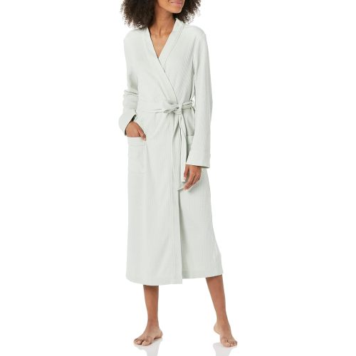 Amazon Essentials Women's Lightweight Waffle Full-Length Bath Robe (Available in Plus Size)