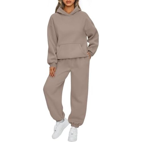 AUTOMET Womens 2 Piece Outfits Lounge Hoodie Sweatsuit Sets Oversized Sweatshirt Baggy Fall Fashion Sweatpants with Pockets