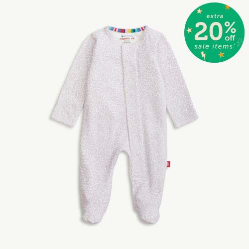 lilac foliage organic cotton magnetic parent favorite footie – Magnetic Me