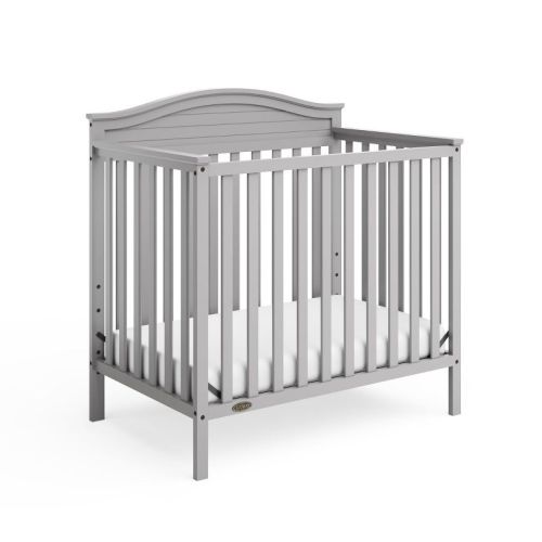 Graco Stella 4-in-1 Convertible Mini Crib with Mattress Pebble Gray