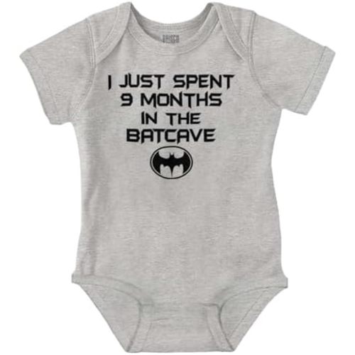 Brisco Brands Spent 9 Months in the Cave Superhero Baby Romper Boys or Girls