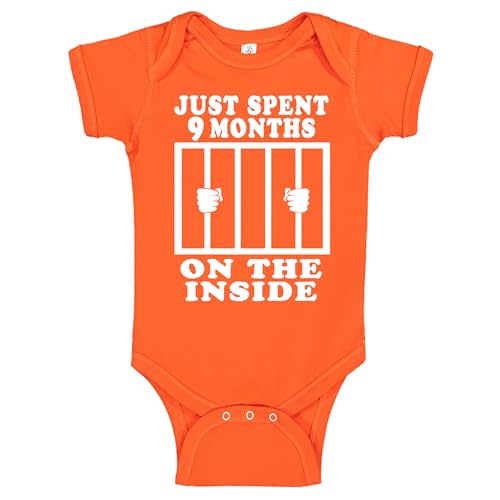 Reaxion Funny Cute Baby Boy Girl Handmade Clothes Infant Just Spent 9 Months On The Inside Bodysuits