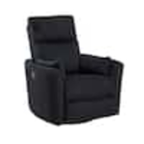 Lazzara Turbo Black Corduroy Upholstery Manual Swivel Glider Recliner 8555BK-1SW
