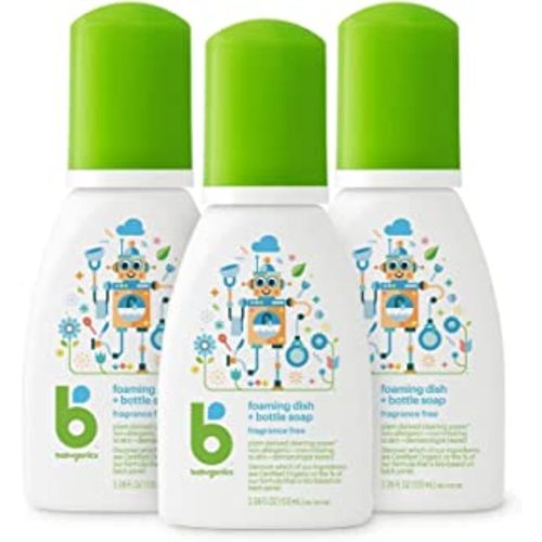 Amazon.com: Babyganics Foaming Dish & Bottle Soap for Travel, Fragrance Free, Plant-Derived Cleaning Power, Removes Dried Milk, Packaging May Vary, 3.38 Fl Oz (Pack of 3) : Everything Else