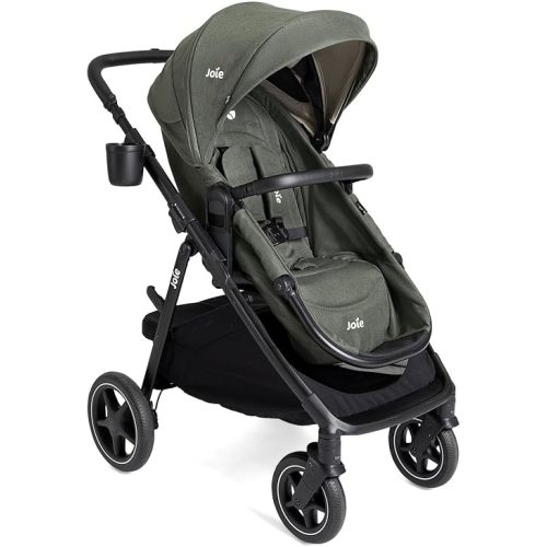 Joie Ginger lx 4-in-1 One-Hand Pramette Stroller - Easy Convertible Pramette and Stroller with a One-Hand Pramette Conversion, for Newborns to Toddlers (Evergreen)