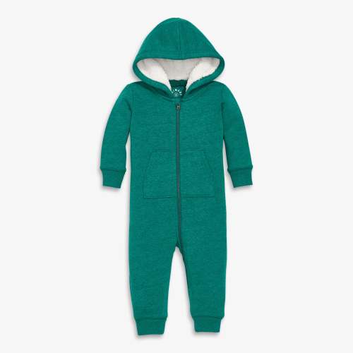 Baby teddy fleece-lined zip romper | Primary.com