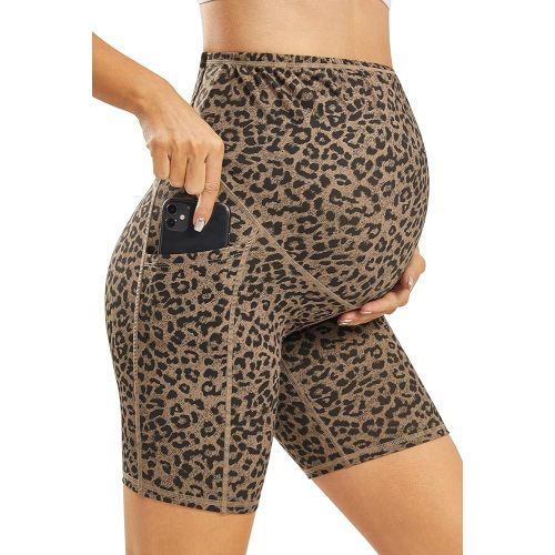 JOYSPELS Maternity Shorts Over The Belly Bump Athletic Workout Pregnancy Short with Pockets