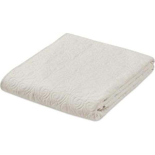 Madison Park Quebec Oversized Quilted Throw in White Finish MP50-2986, 60"x70"