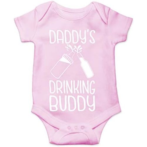 Belle Homie Daddy's Drinking Buddy - Funny Baby Essentials Bodysuit - Infants Outfit Newborn Unisex Rompers