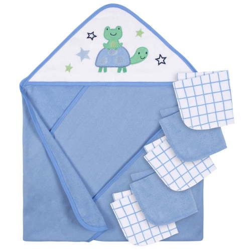 Parent’s Choice Hooded Towel And 5 Washcloths Set, Boy, 6 Pieces