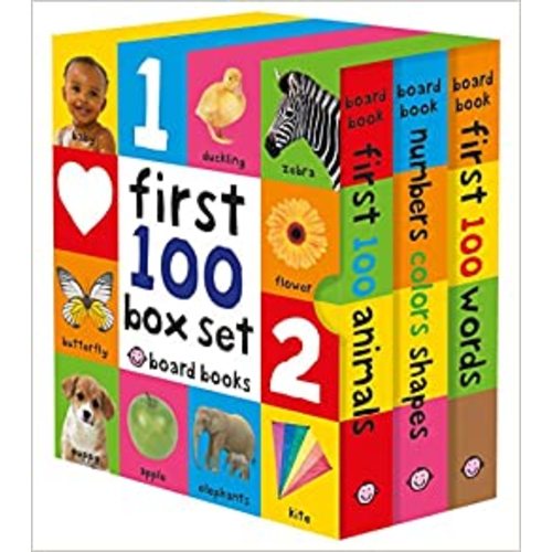 Amazon.com: First 100 Board Book Box Set (3 books): First 100 Words, Numbers Colors Shapes, and First 100 Animals: 9780312521066: Priddy, Roger: Books