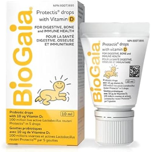 BioGaia Probiotic Drops with 400IU of Vit.D | 10mL BioGaia Immune & Gut Health | 50 Day Supply | Promotes The Development of Healthy Immune & Digestive Systems in Infants, Babies & Toddlers