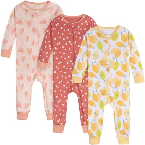 Onesies Brand Baby Girls' 3-pack Footless Unionsuits, Starry Nights, 6-9m