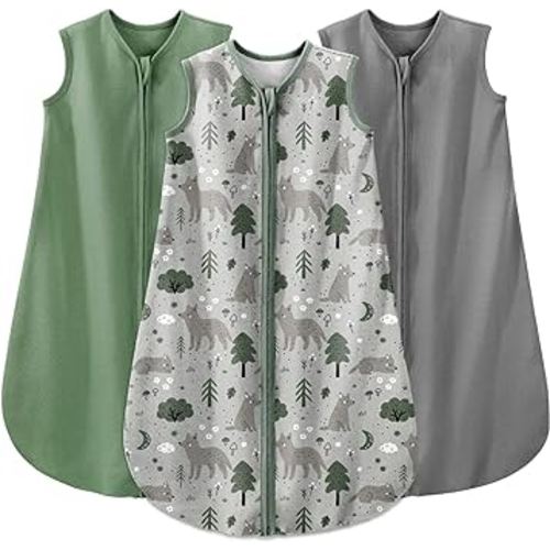 Yoofoss Baby Sleep Sack 12-18 Months Baby Wearable Blanket 100% Organic Cotton 2-Way Zipper Toddler Sleeping Sack, Lightweight Sleep Sacks for Babies