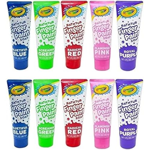Crayola Taste Beauty Bathtub Finger Paint Soap, Easy to Clean, Pack of Ten 3-Fluid-Ounce Bottles