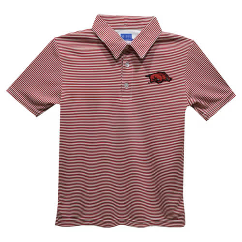 Arkansas Razorbacks Vive La Fete Toddler Pencil Stripe Polo - Cardinal