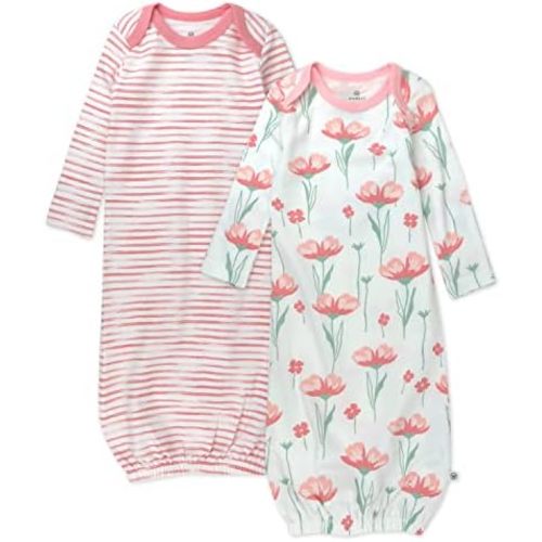HonestBaby 2-Pack Sleeper Gowns Layette Sets 100% Organic Cotton for Newborn Baby Boys, Girls, Unisex