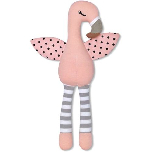 Organic Farm Buddies Apple Park Franny Flamingo Plush Baby Toy for Newborns, Infants, Toddlers - Hypoallergenic, 100% Organic Cotton