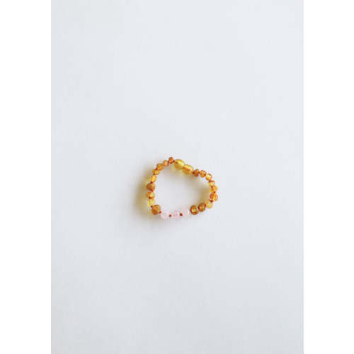 Raw Honey Baltic Amber + Rose Quartz || Anklet or Bracelet – CanyonLeaf