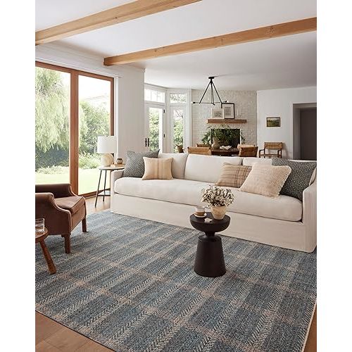 Loloi Angela Rose Ember Collection EMB-03 Blue/Beige 5'-3" x 7'-6" Area Rug