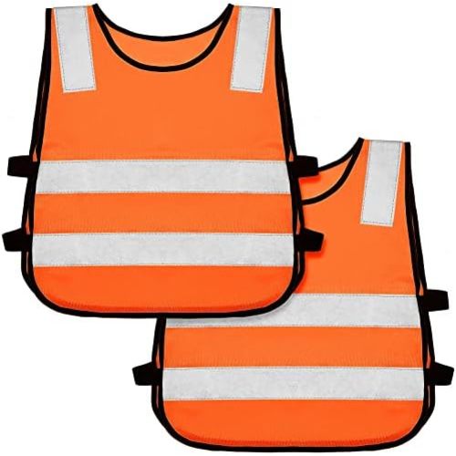 2 Pieces Kids Reflective Vest Child Safety Visibility Vest for Boys Girls Cycling Skiing Runner