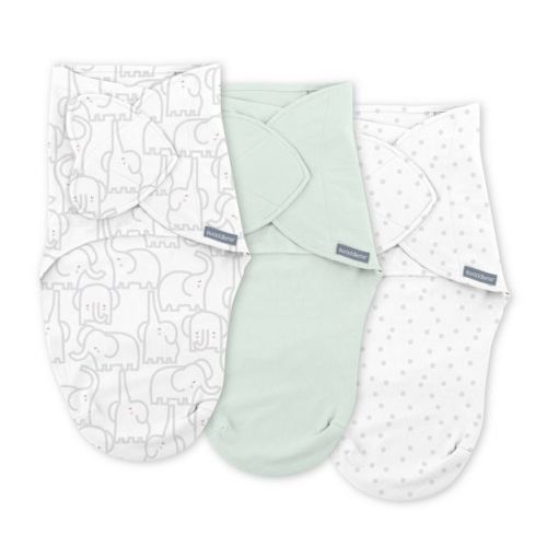 SwaddleMe by Ingenuity Monogram Collection Swaddle Wrap, for Ages 0-3 Months - Rainbow - 3pk