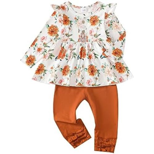 Baby Girl Clothes Toddler Girl Outfits Ruffle Shirt Pants Cute Infant Outfit Set Baby Girl Fall Winter Clothes