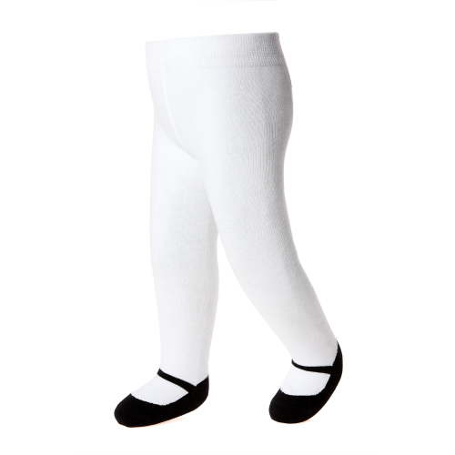 Baby Emporio-Baby girl tights leggings with Mary Jane shoe look-cotton-comfort waist-0-6 Months - CLASSIC BLACK
