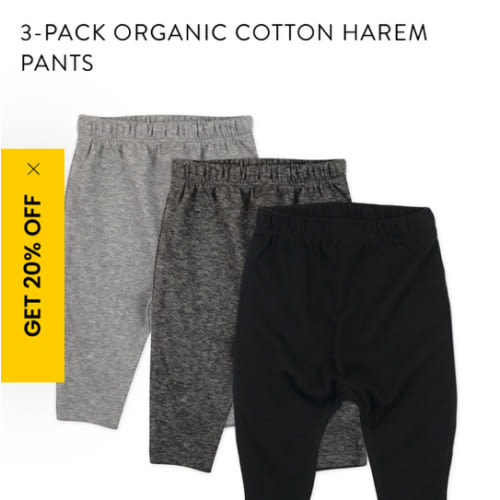 3-Pack Organic Cotton Harem Pants | Honest Baby Clothing
