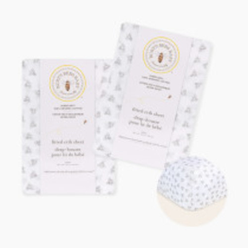 Burt's Bees Baby Organic Cotton Jersey Fitted Crib Sheet 2-Pack Bundle - Heather Grey Honeybee, 2