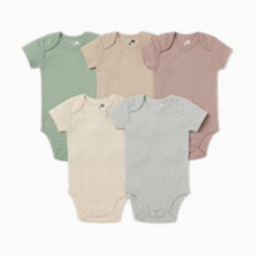 Small Story Short Sleeve Bodysuit Solid (5 Pack) - Dusty Neutrals, 0-3 M