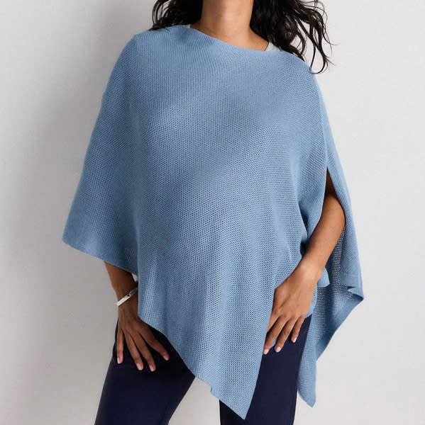 Lightweight Cotton Cashmere Nursing Shawl in Mountain Spring Blue